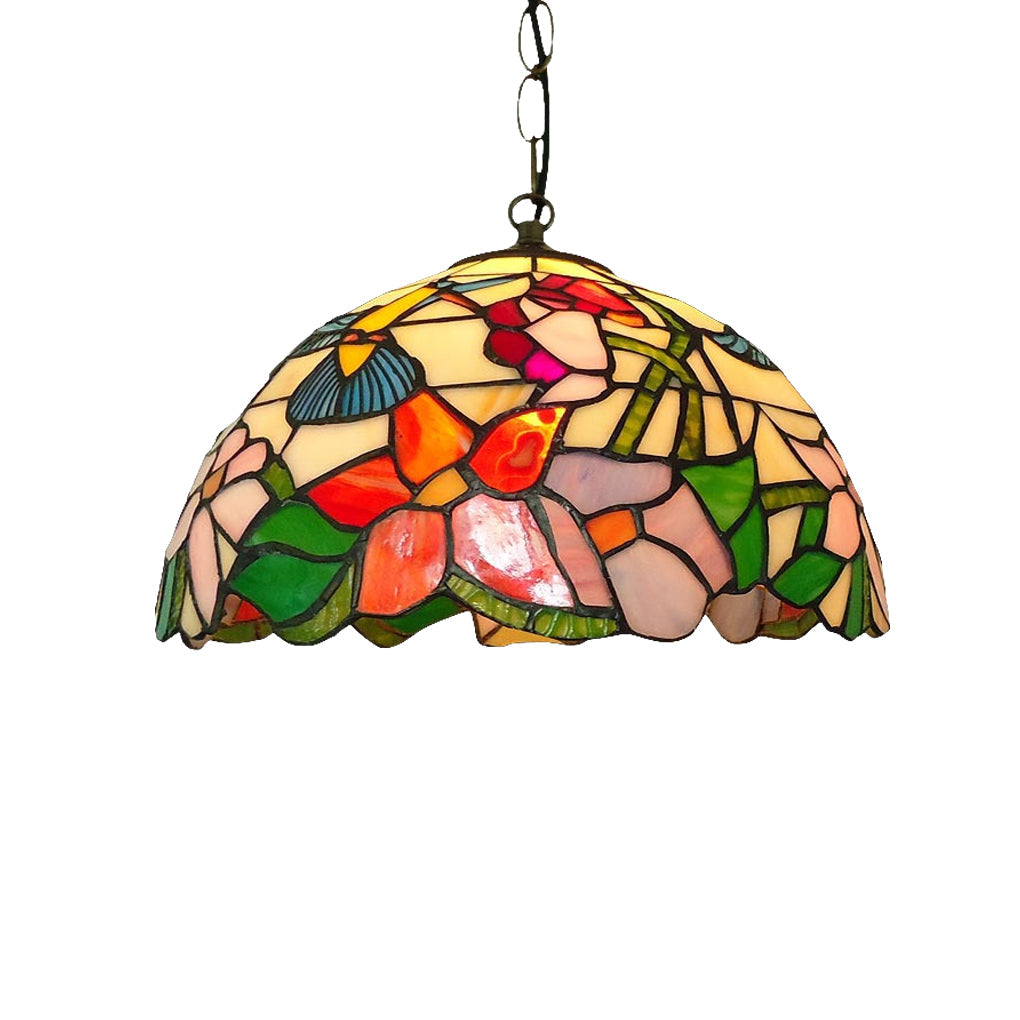 Baroque Mini Pendant Chandelier — Handmade Welded Colorful Glass, E27, 11.8" Diameter