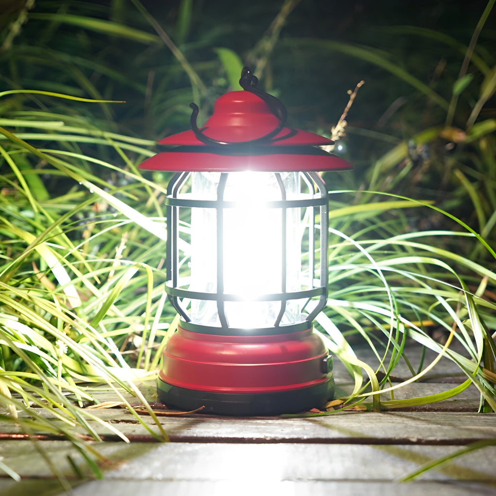 Retro Portable Camping Lantern — LED, USB-C Rechargeable, IP65 Waterproof, 3000K–6000K Adjustable