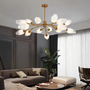 Molecular Glass Sputnik Chandelier — Electroplated Metal, Gold, G9, 3- to 18-Light, Dining Room