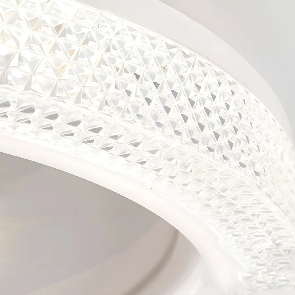 Modern Ceiling Fan Light with Round Design, 360° Rotatable Feature, and Stepless Dimming LED Luxe