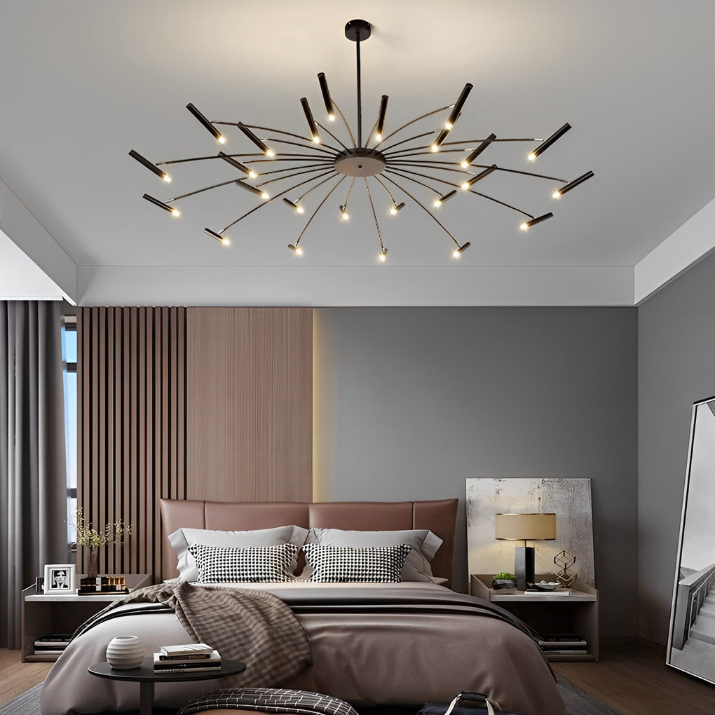 Minimalist Adjustable Metal Chandelier — G9 LED, Three-Step Dimming, 3000K/4500K/6000K, 180° Rotatable Head, Black or White