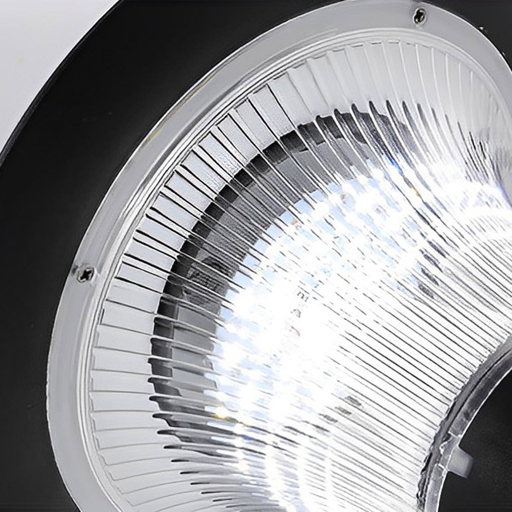Modern Black Round Solar Post Cap Light — Die-Cast Aluminum, LED, Dimmable, IP55, Warm/White, 9" Diameter