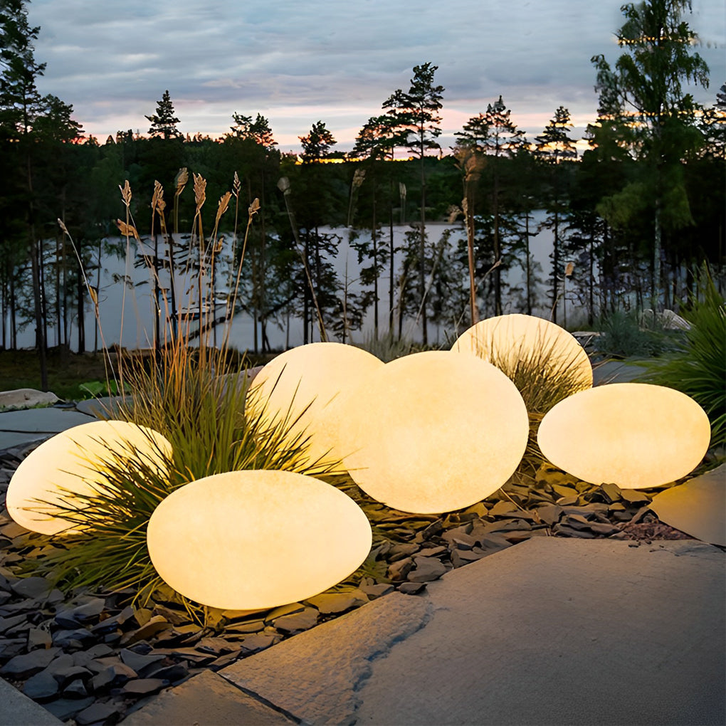 Cobblestone LED Landscape Lawn Light — Resin, Warm White 3000K, IP65 Weatherproof