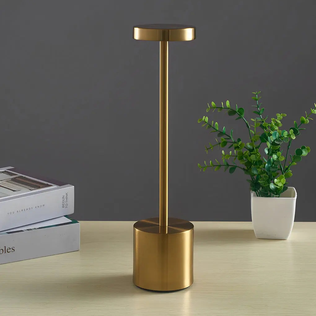 Modern Rechargeable Portable LED Rod Table Lamp - Cordless Design Luxe