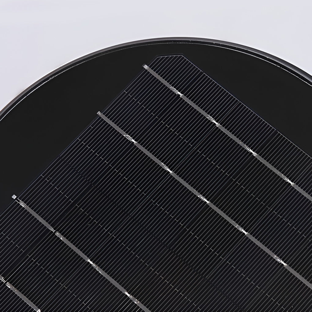 Circular Solar Post Cap Light — Die-Cast Aluminum, Frosted, Remote Control, Light-Control Mode, IP-Rated Weatherproof, 9" Dia.