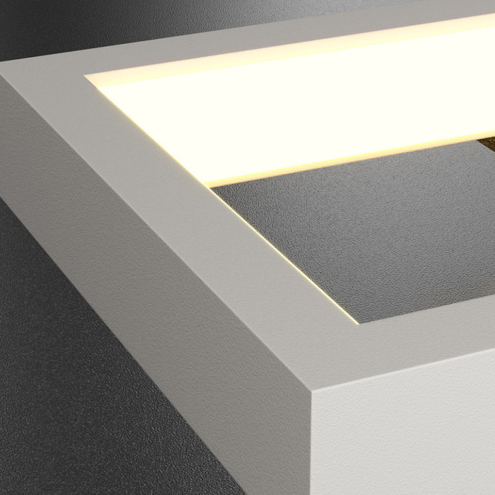 Rectangular Three-Step Dimming LED Wall Sconce — Iron & Aluminum, 3000K/6000K, Black or Gold