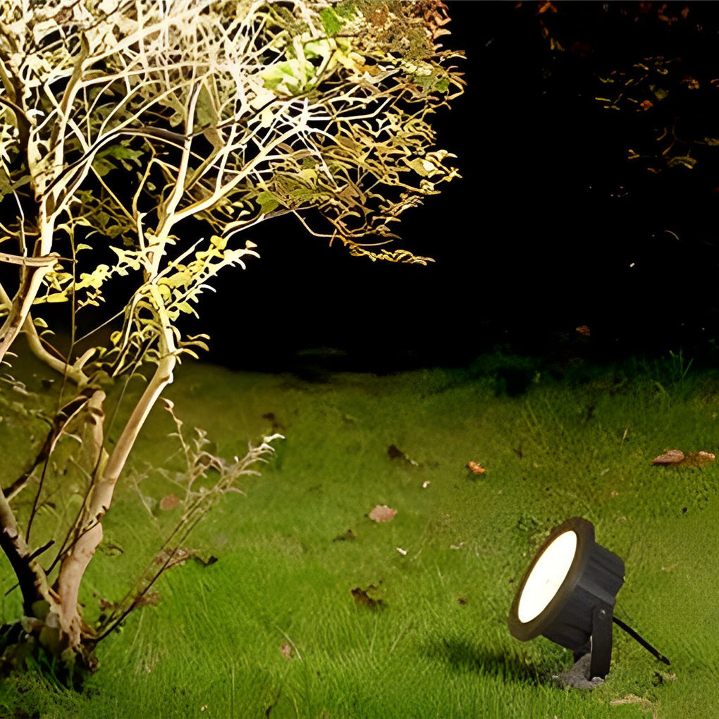 Round Outdoor LED Spotlight — Die-Cast Aluminum, DC 24V, IP65, 9W–24W, 3000K Warm White