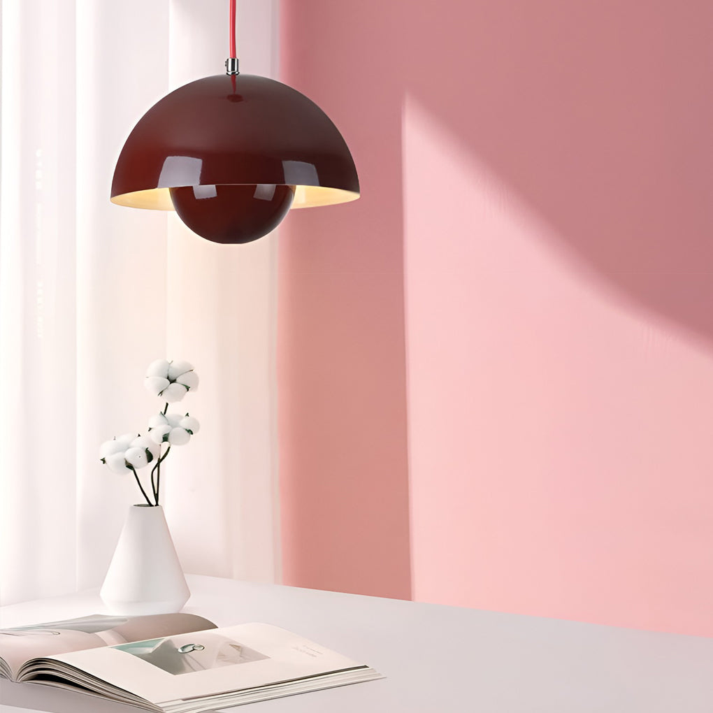 Flowerpot 1-Light Mini Pendant — Iron, Dome Mushroom Shade, E27, 9" Diameter, 3000K Warm White