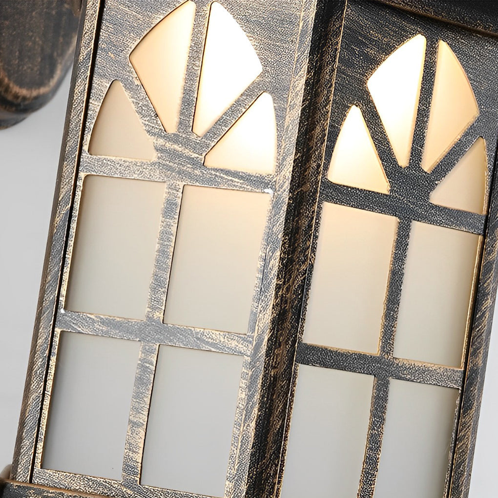 Retro Solar & Hardwired Outdoor Wall Sconce — Die-Cast Aluminum and Glass, Dimmable LED, Remote Control, IP65 Weatherproof