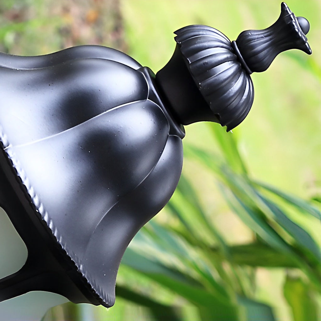 Black Outdoor Pathway Lamp Post — Die-Cast Aluminum and Glass, E27, 37" H, IP-Rated Weatherproof