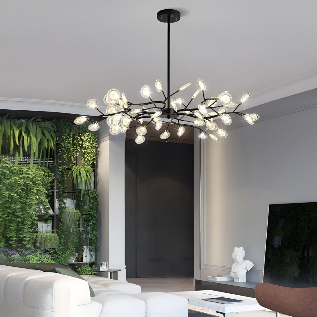Branch Chandelier — Iron and Acrylic, 36/45/54-Light, G4, 3000K Warm White