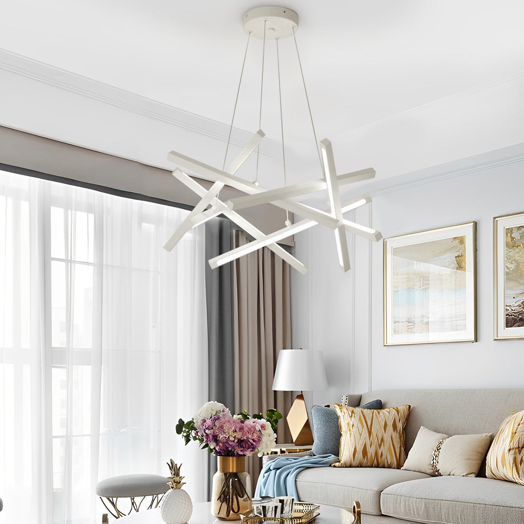 8-Light Sputnik Chandelier — Metal and Acrylic, LED, 3000K / 6000K, Adjustable Cord