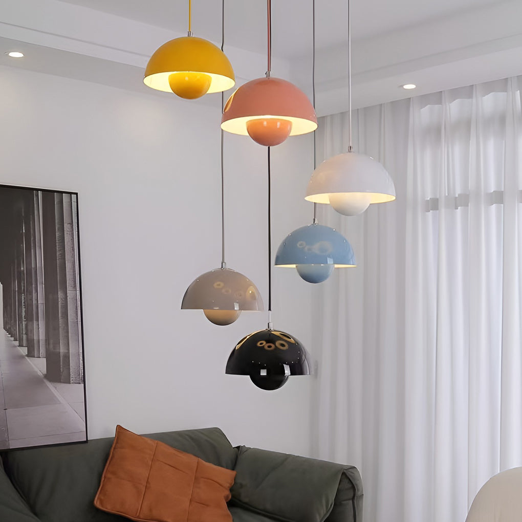 Flowerpot 1-Light Mini Pendant — Iron, Dome Mushroom Shade, E27, 9" Diameter, 3000K Warm White
