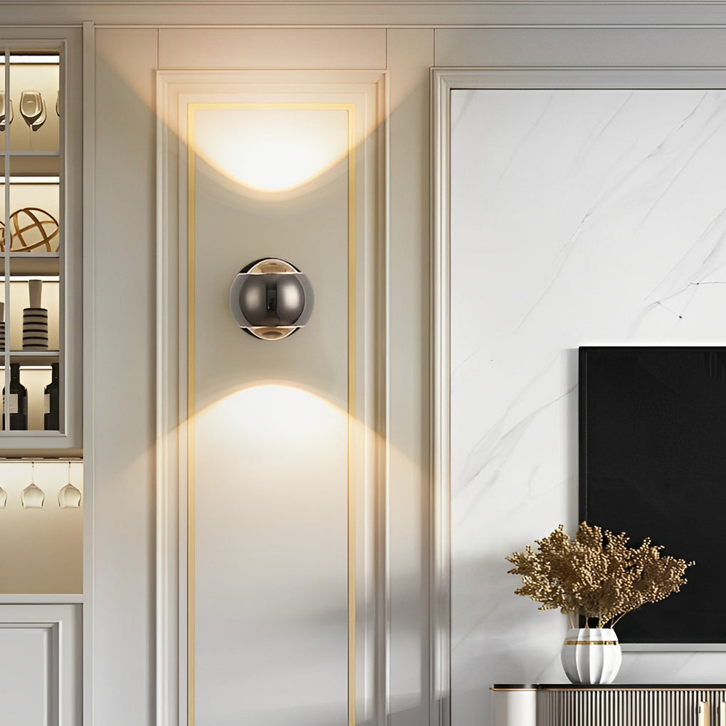 Up/Down LED Wall Sconce — Aluminum & Glass, 7W, 3000K Warm White, 110–220V