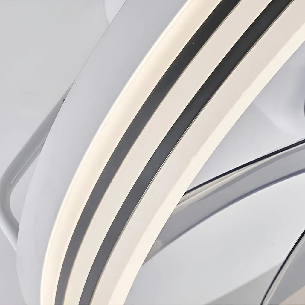 Modern Ceiling Fan Light with Round Design, Stepless Dimming, and 360° Rotation Luxe