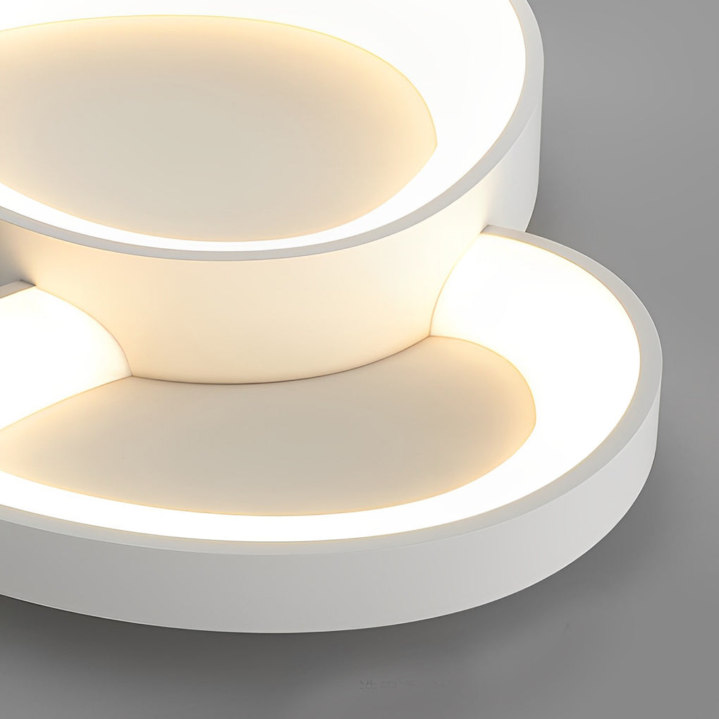 Geometric LED Flush-Mount Ceiling Light — Iron and Acrylic, Three-Step Dimming, 3000K/4500K/6000K