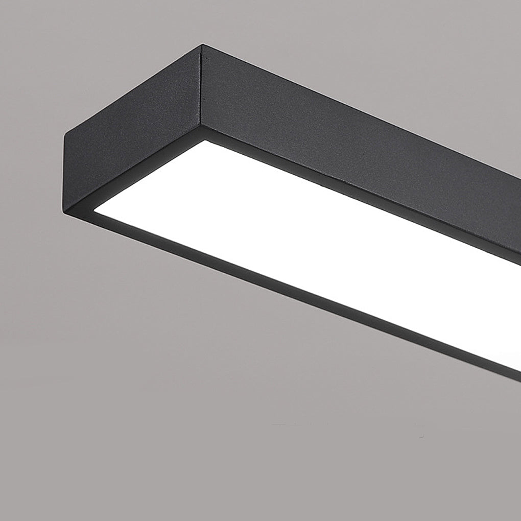 Linear LED Flush-Mount Ceiling Light — Black Iron, Adjustable Spotlights, 2- or 3-Light, 3000K / 6000K