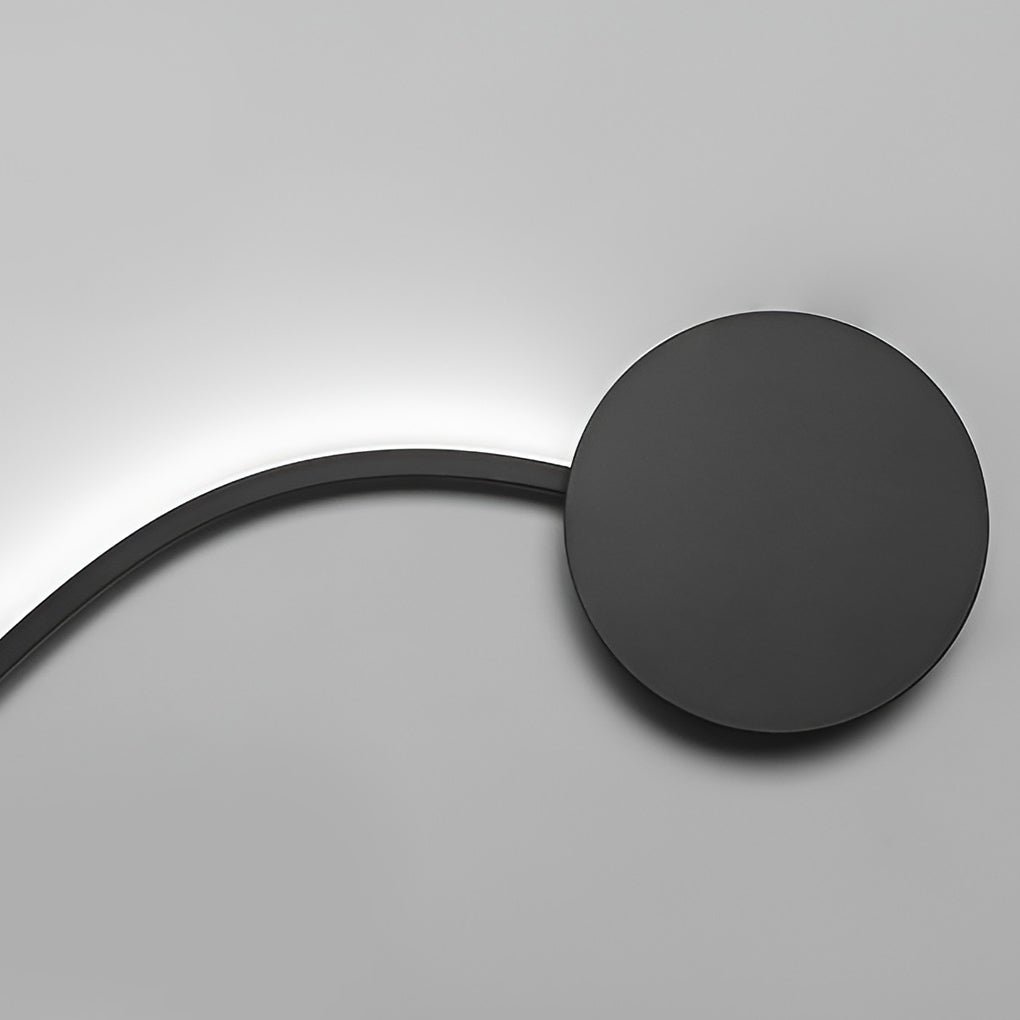 Curved Linear LED Wall Sconce — Black Iron, Modern, 23"–48" Sizes