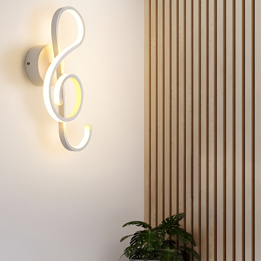 Musical Note LED Wall Sconce — Aluminum, Electroplated, Warm White / Daylight, 6.7" × 14.2"