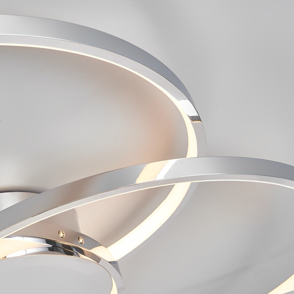 Three-Ring LED Flush Mount — Electroplated Metal, Stepless Dimming, Remote Control, 18.9" or 29.9"