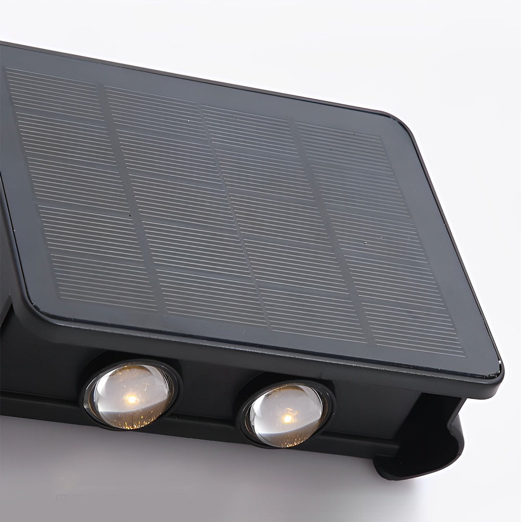 Solar Up/Down Outdoor Wall Washer Light — Black ABS, LED, IP65 Weatherproof, 4W–6W, 3000K