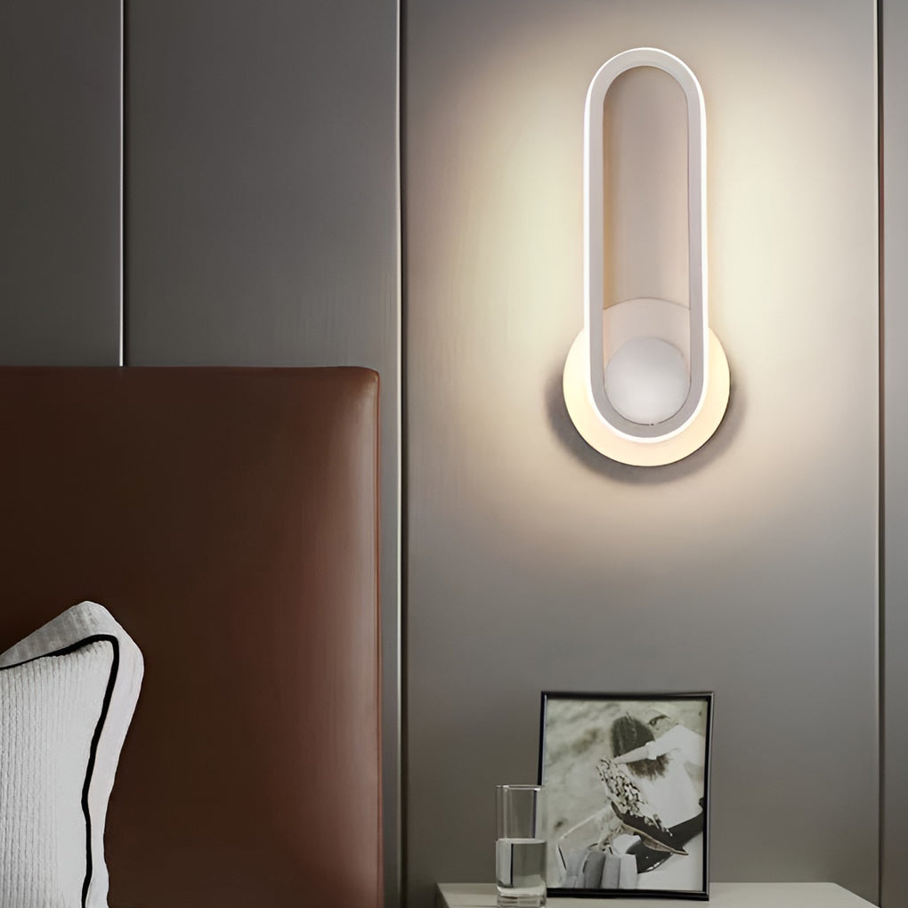 330° Rotatable Rounded-Rectangular LED Wall Sconce — Metal, Silicone Shade, Modern, Gold / Black / White