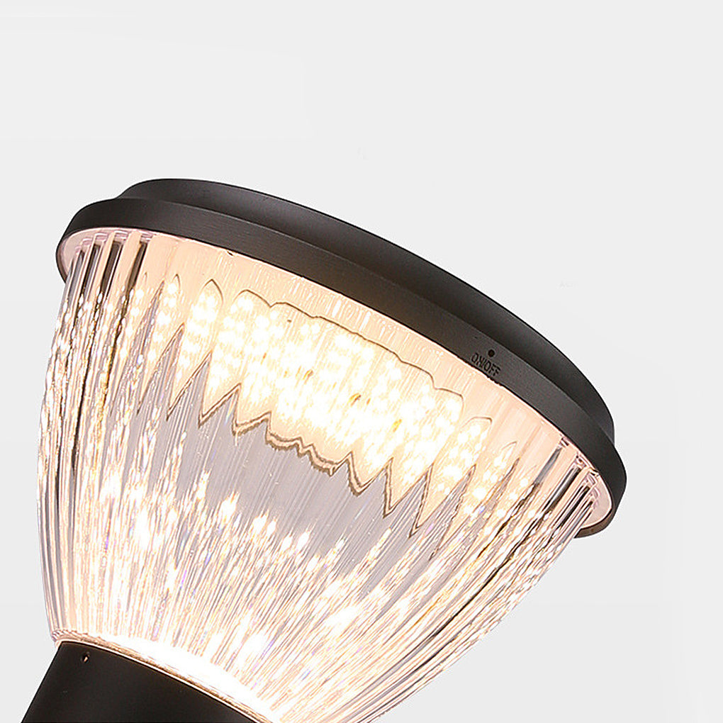 Modern Black Round Solar Post Cap Light — Aluminum, Fast Charging, IP65 Weatherproof