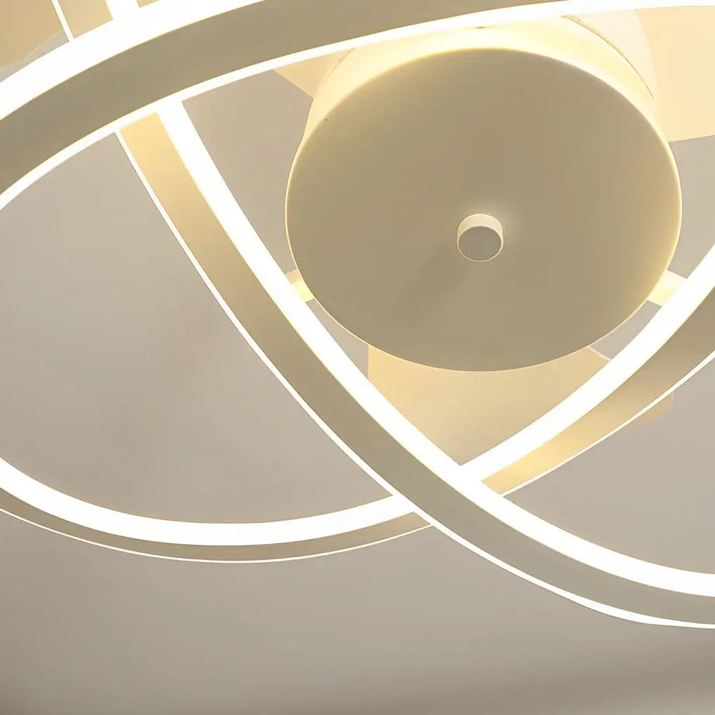 Nordic Bladeless Ceiling Fans with Waves Flower LED, Mute Function, and Creative Timing Luxe