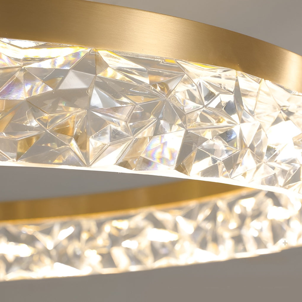 Minimalist Round LED Semi-Flush Mount — Copper, Gold Finish, 60W, 3000K/4500K/6000K, 20" Diameter
