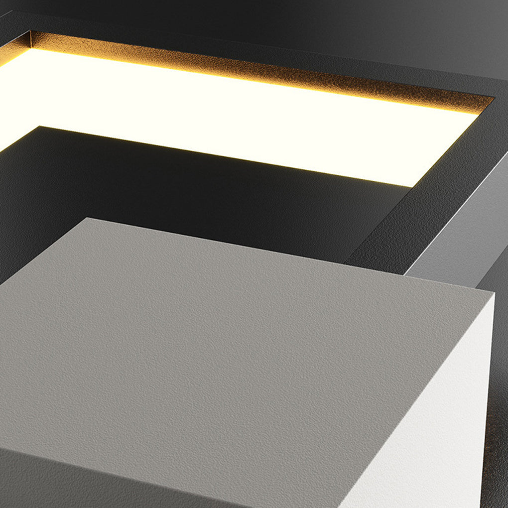 Rectangular Three-Step Dimming LED Wall Sconce — Iron & Aluminum, 3000K/6000K, Black or Gold