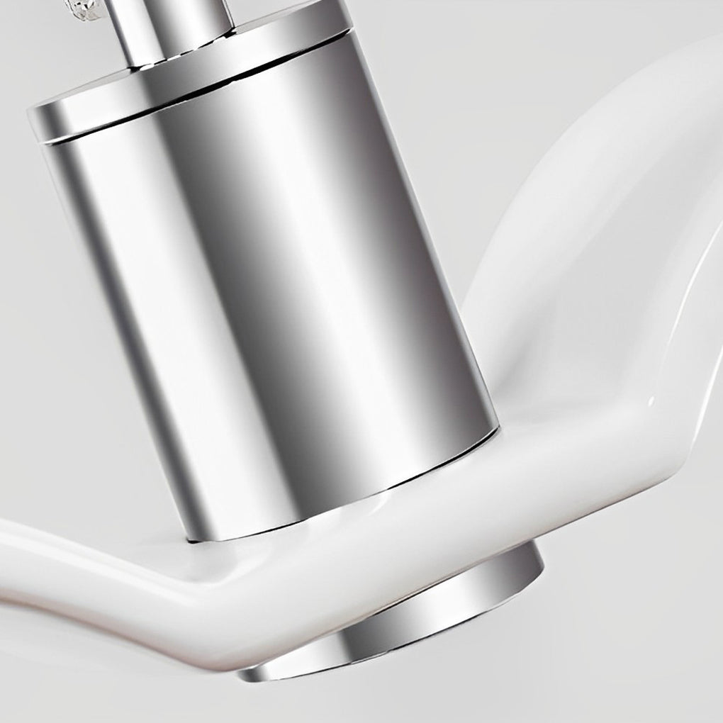 Seagull LED Chandelier — Ceramic and Chrome, Modern, Warm White 3000K