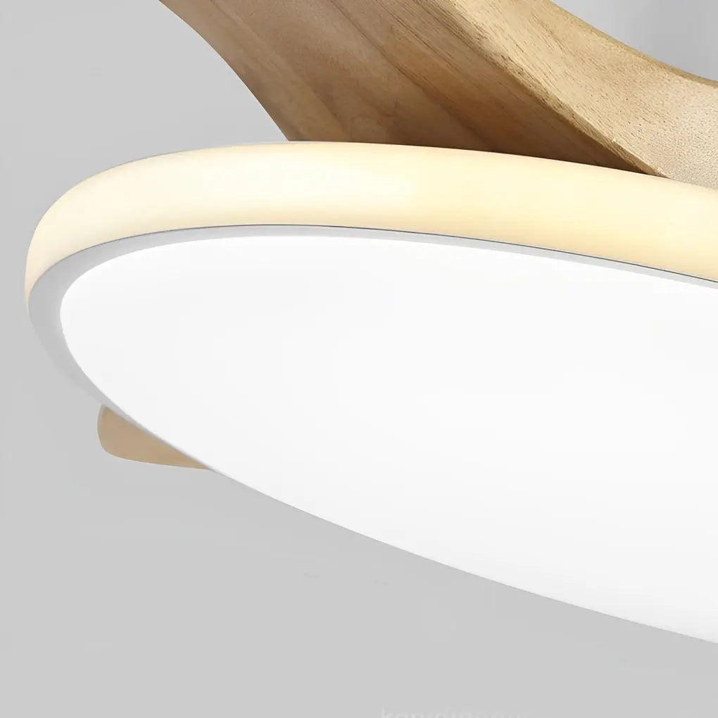 Nordic Ceiling Fan Light with Remote Control - Wood Mute Design and 3-Step Dimming LED Luxe