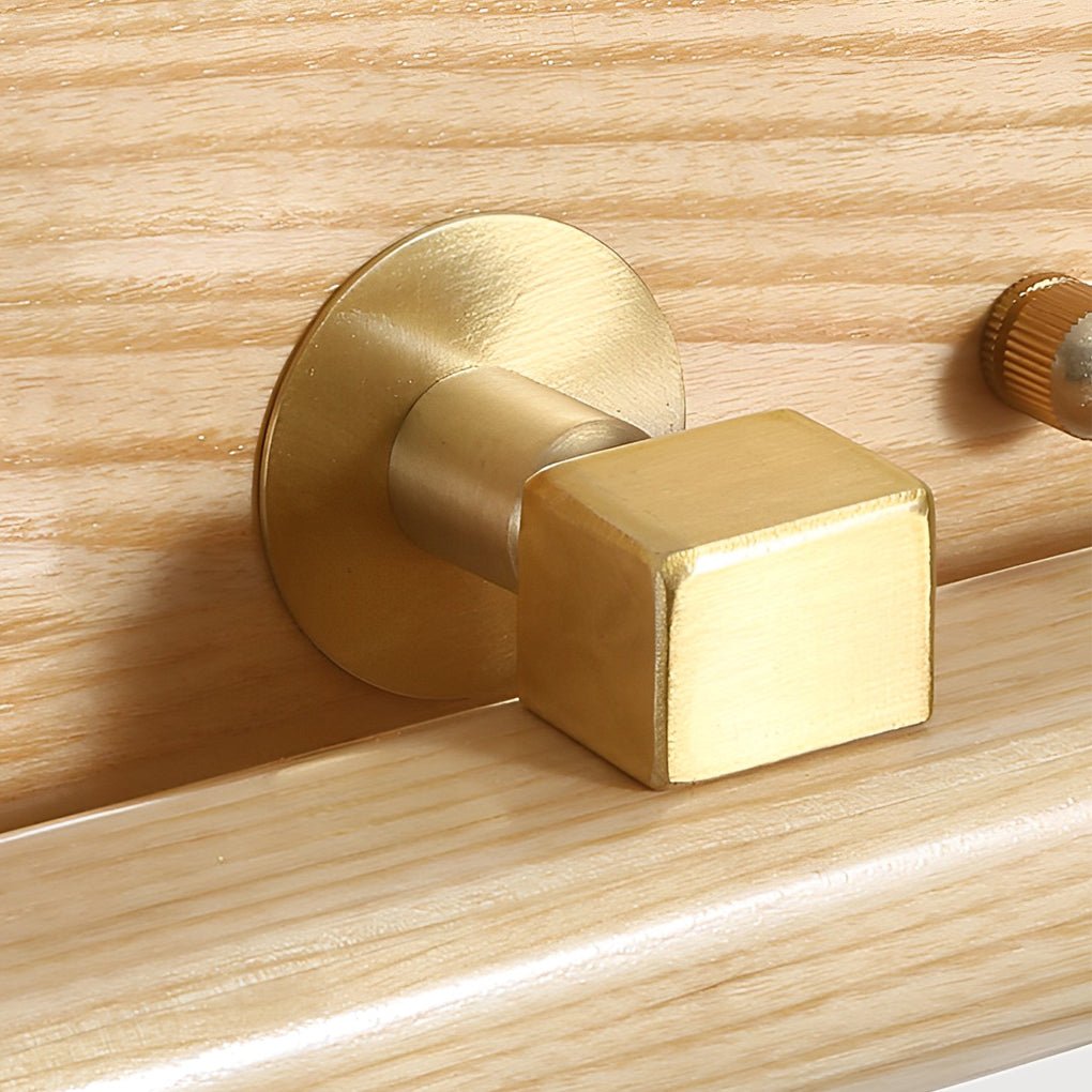 Rotatable Wood and Brass Vanity Light Bar — LED, 180° Adjustable, Three-Color Dimming, 15", 23", or 35"