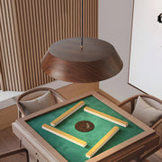 1574 inch round led pendant light in japanese wood style
