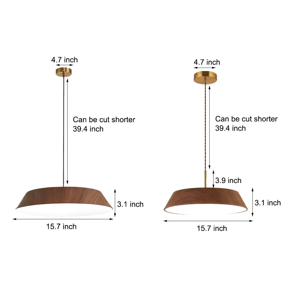 1574 inch round led pendant light in japanese wood style