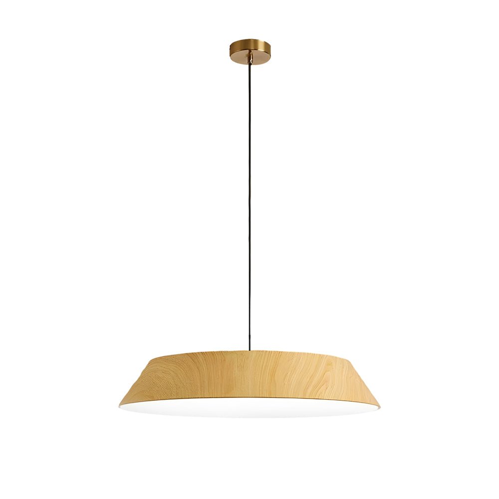 1574 inch round led pendant light in japanese wood style