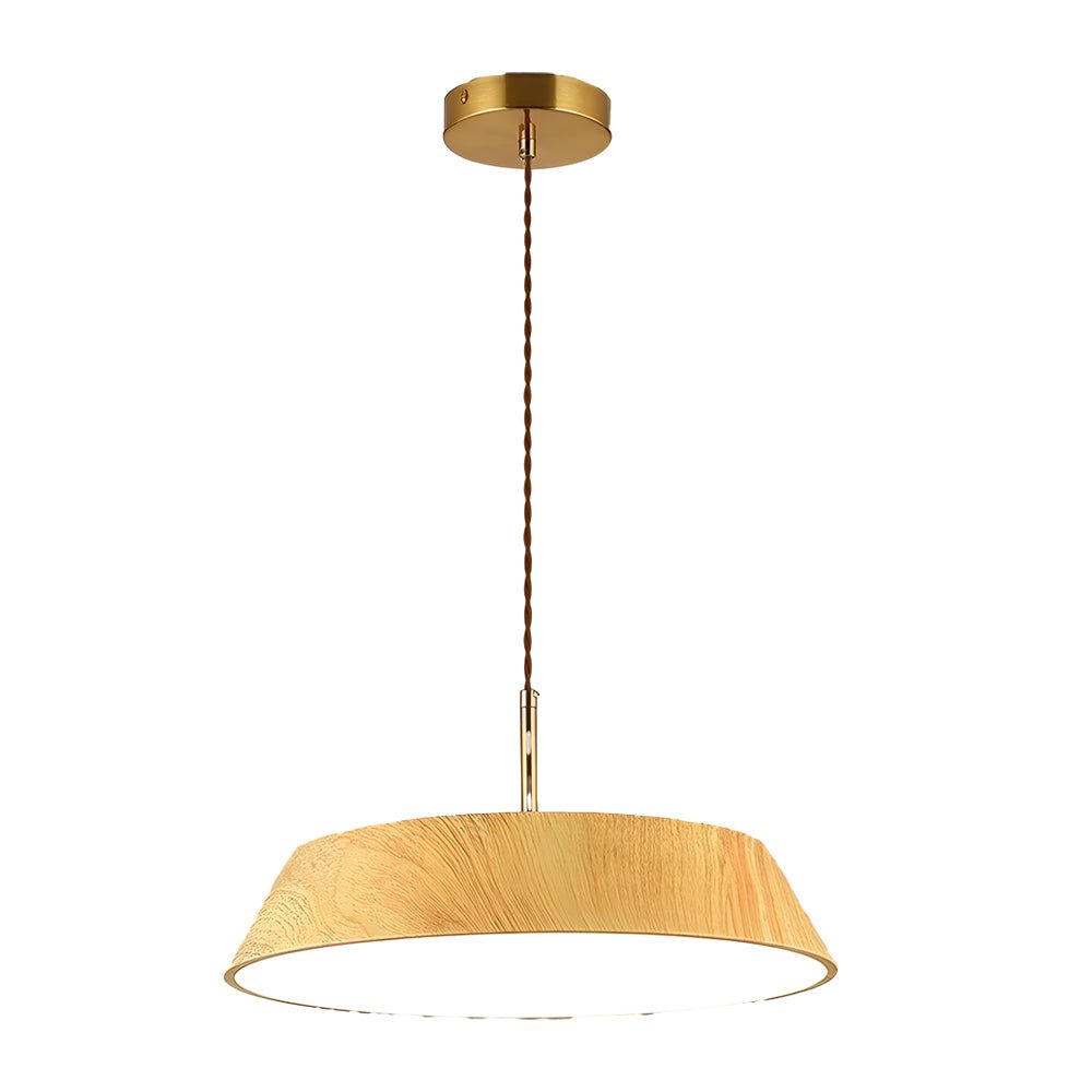 1574 inch round led pendant light in japanese wood style