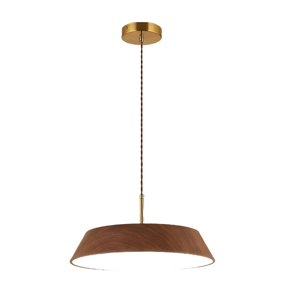 1574 inch round led pendant light in japanese wood style
