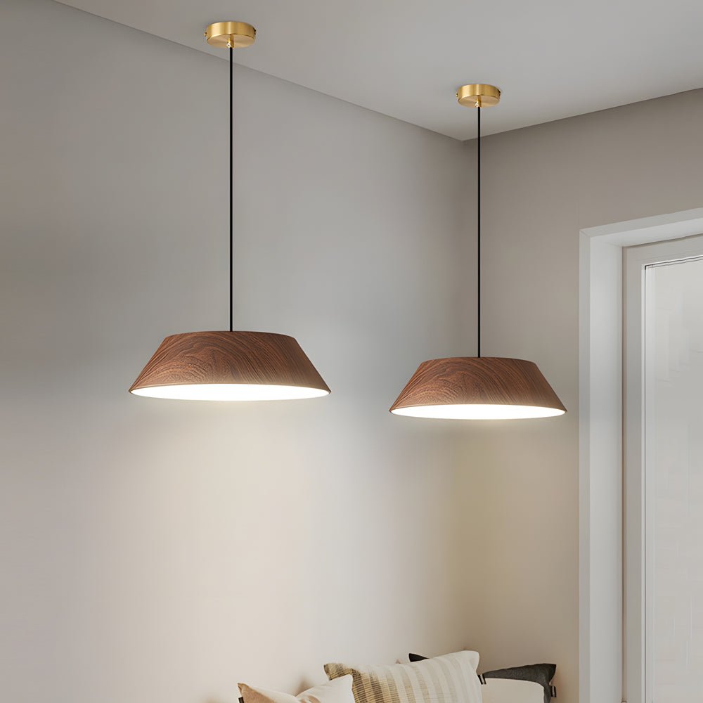 1574 inch round led pendant light in japanese wood style