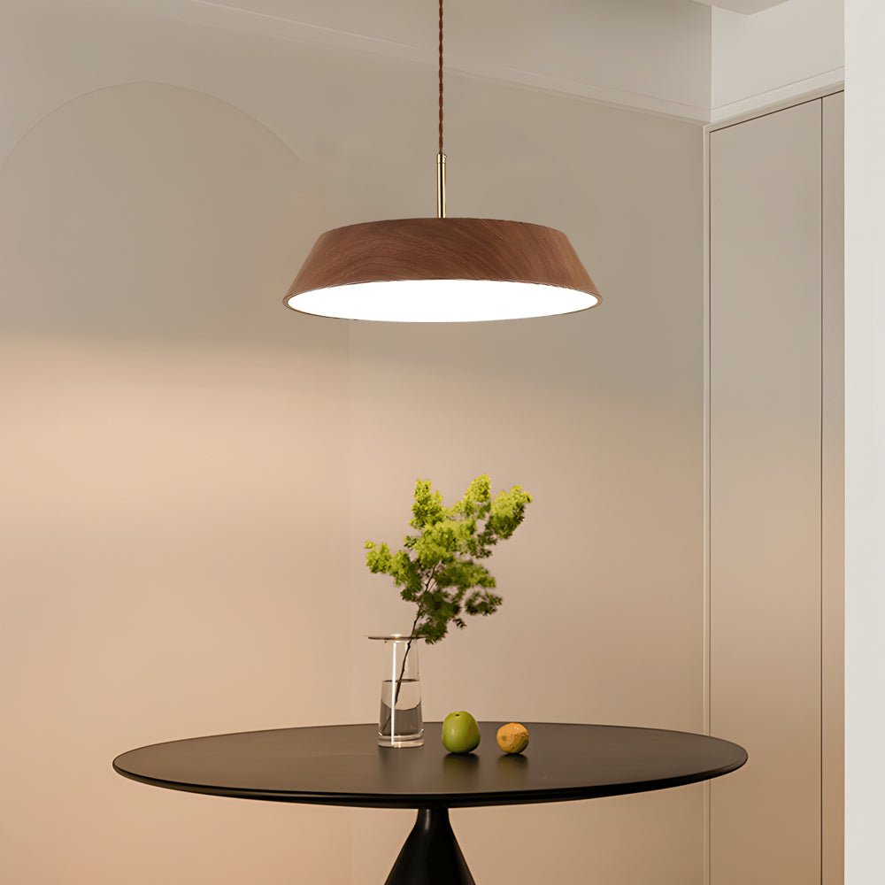 1574 inch round led pendant light in japanese wood style