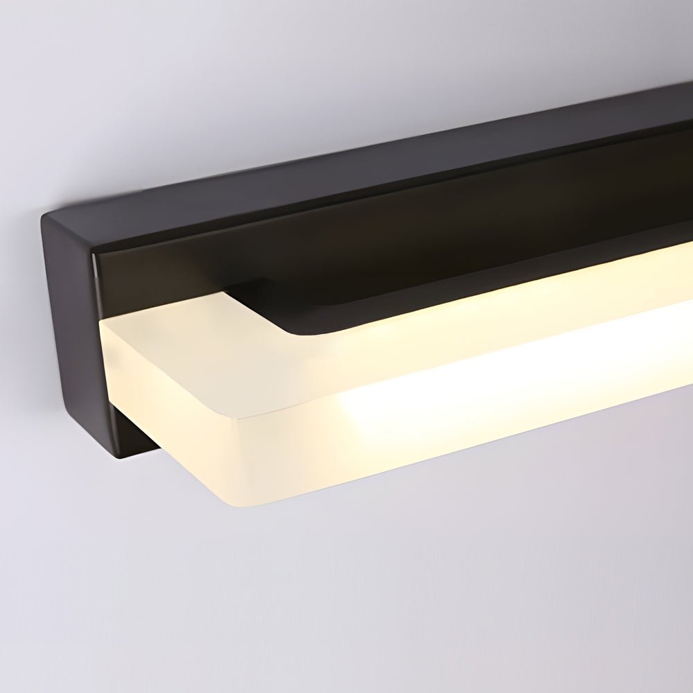 15.74" Linear LED Vanity Light Bar — Black Iron & Acrylic, 8W, Mesh Filter, 3-Step Dimming, 3000K/4500K/6000K