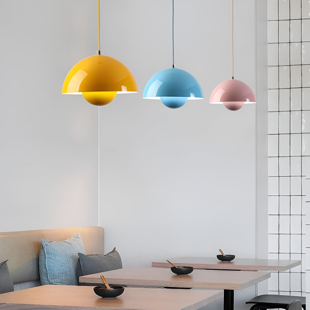 Flowerpot 1-Light Mini Pendant — Iron, Dome Mushroom Shade, E27, 9" Diameter, 3000K Warm White