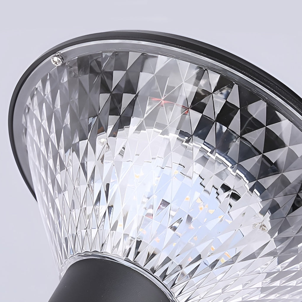 Circular Solar Post Cap Light — Die-Cast Aluminum, Frosted, Remote Control, Light-Control Mode, IP-Rated Weatherproof, 9" Dia.