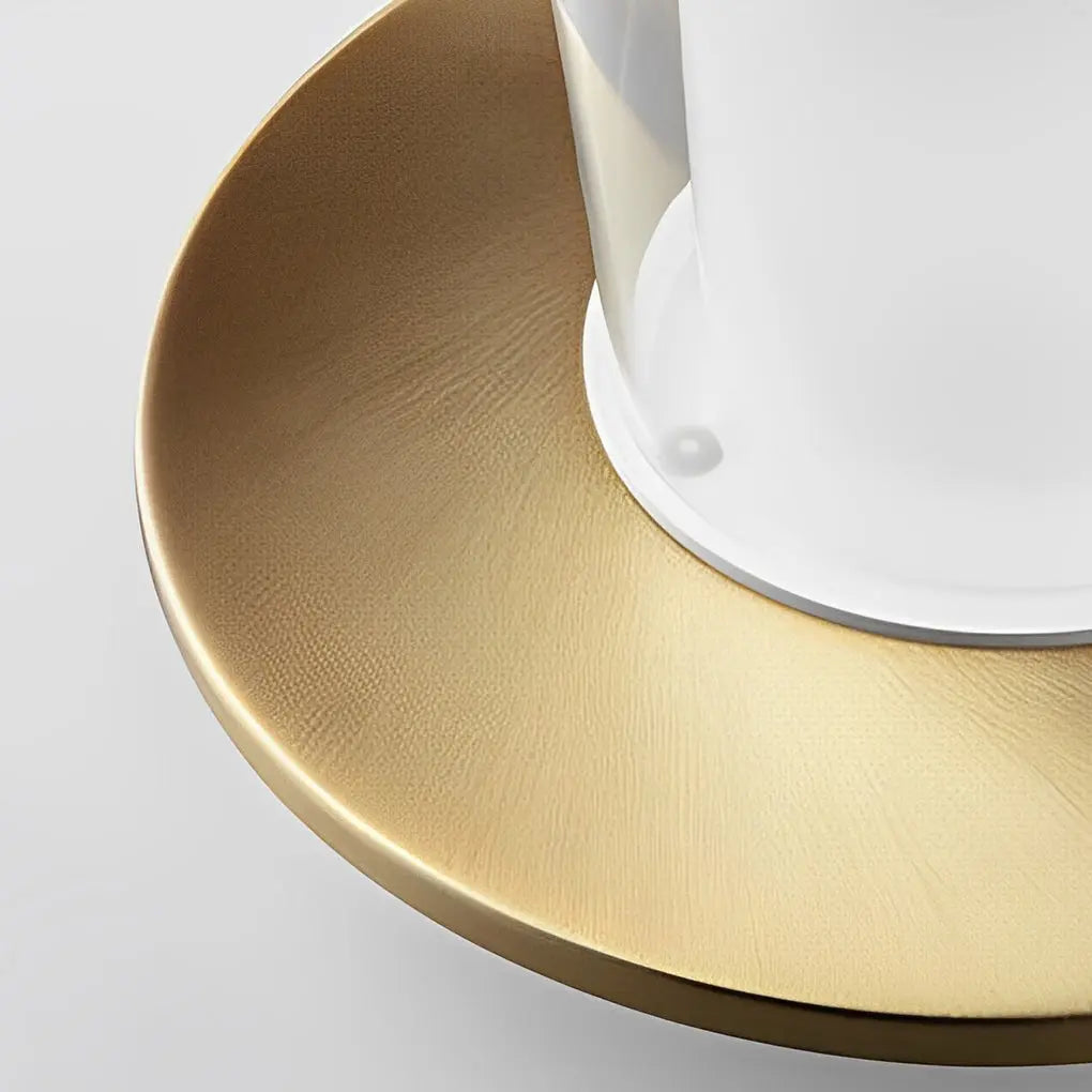 Contemporary Cordless Cylinder Candle Table Lamp with Dish Base Luxe