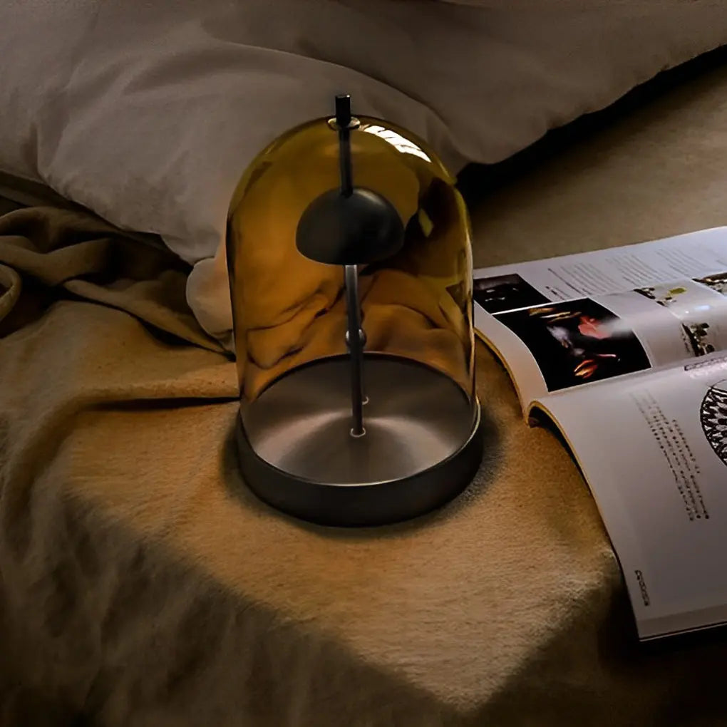 Detachable Dome Ambient Lamp with Smoked Glass Table Design - DIY Luxe