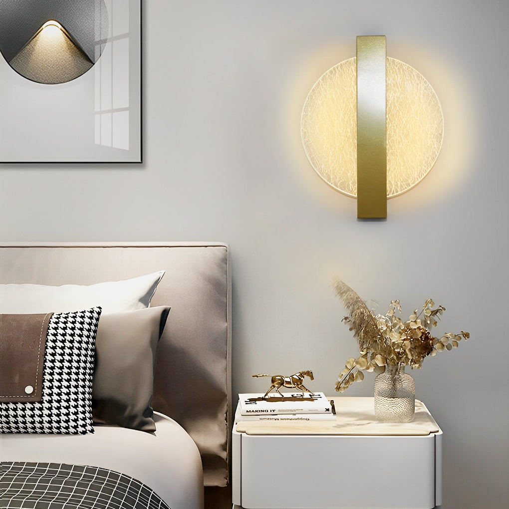 Round, Square, and Semicircle LED Wall Sconce — Acrylic, Hardwired, Black or Gold, Modern Retro
