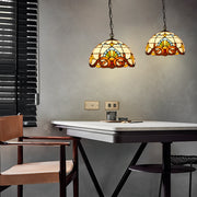 Baroque Mini Pendant Chandelier — Handmade Welded Colorful Glass, E27, 11.8" Diameter