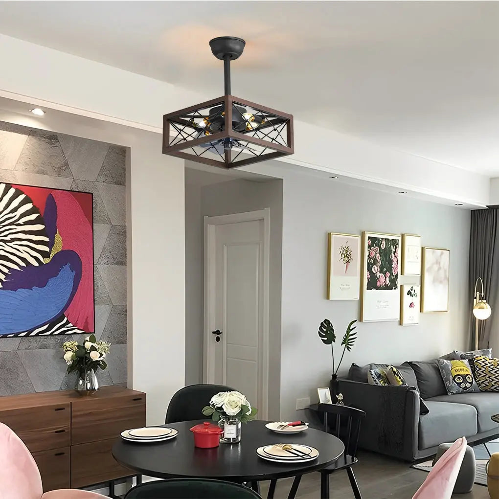 Bladeless Ceiling Fan with Remote Control: Retro Design, Three-Step Dimming, and Silent Operation Luxe