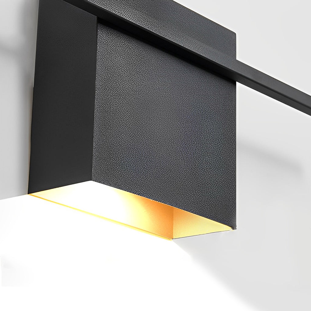 Square Strip Linear Wall Sconce — Iron, LED 10W, Three-Step Dimming (3000K/4500K/6000K), Black or White