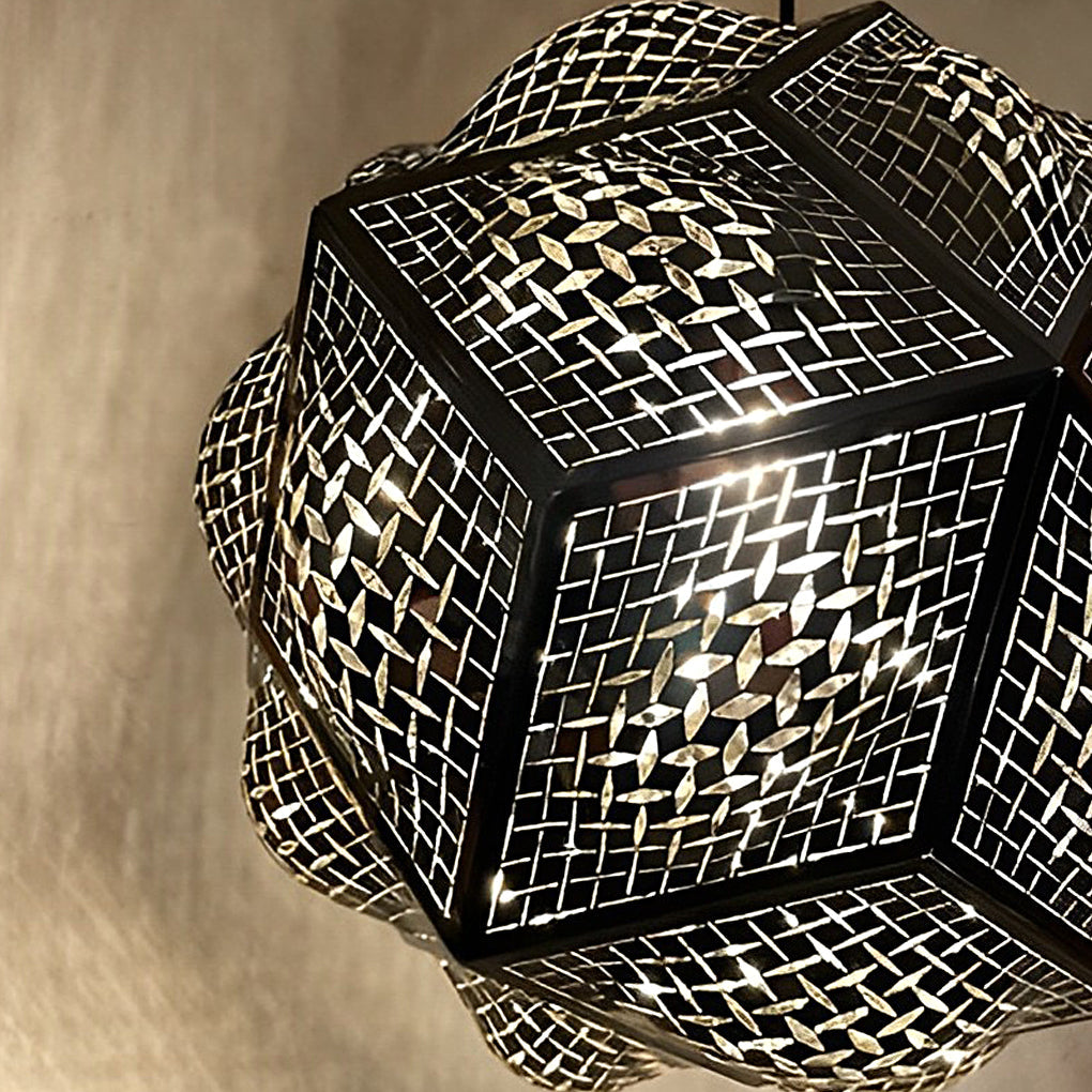 Postmodern Irregular Ball Chandelier — Stainless Steel, 3D Sculptural, Chrome or Gold, 12" or 17"
